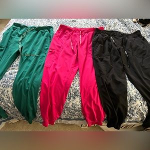 Set of 3 large med couture jogger scrubs